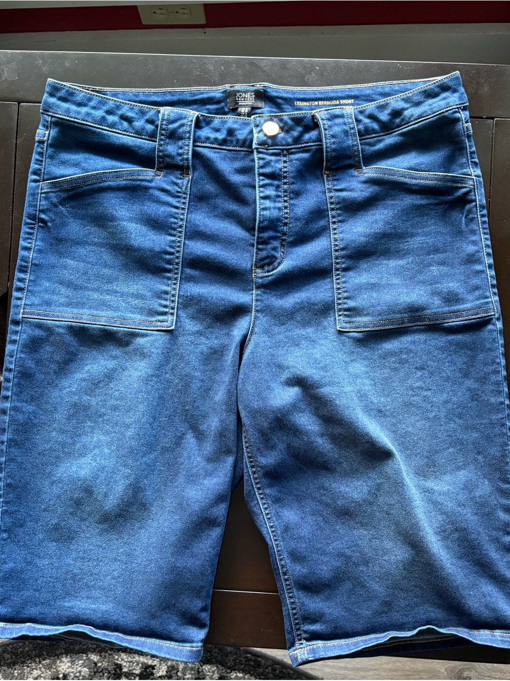 Jones New York Dark Blue Denim Bermuda Shorts